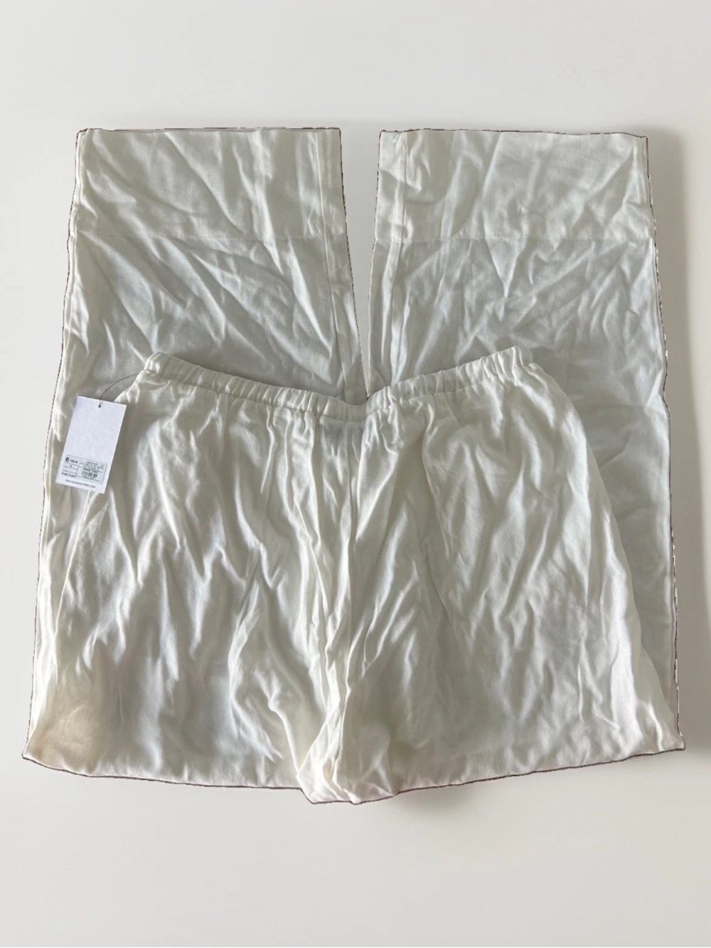 Solid & Striped Women Mid-Rise Drawstring Linen Blend Pull-On Pants - white S - Picture 6 of 9